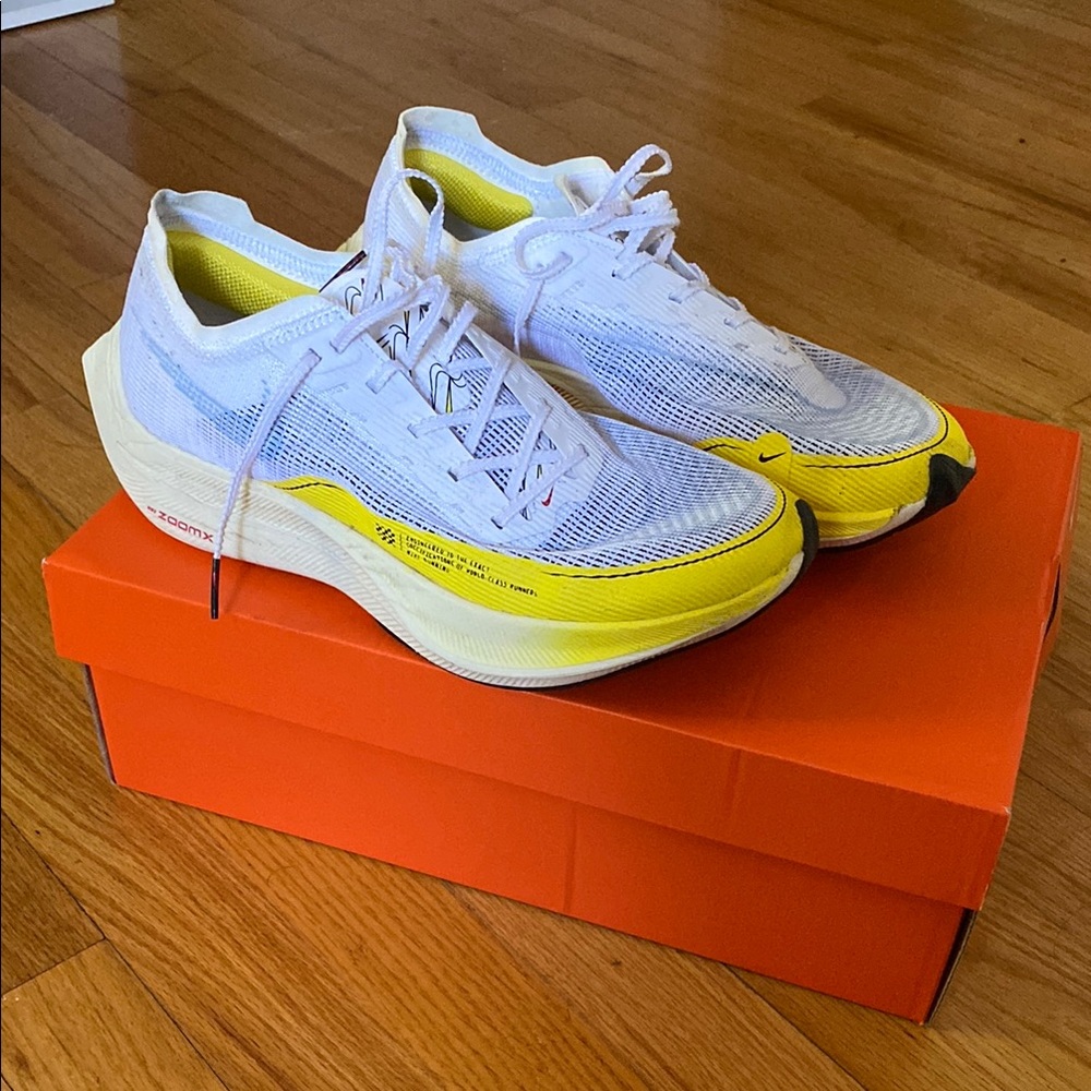 Nike Women’s Vaporfly Next% 2 White and Yellow
